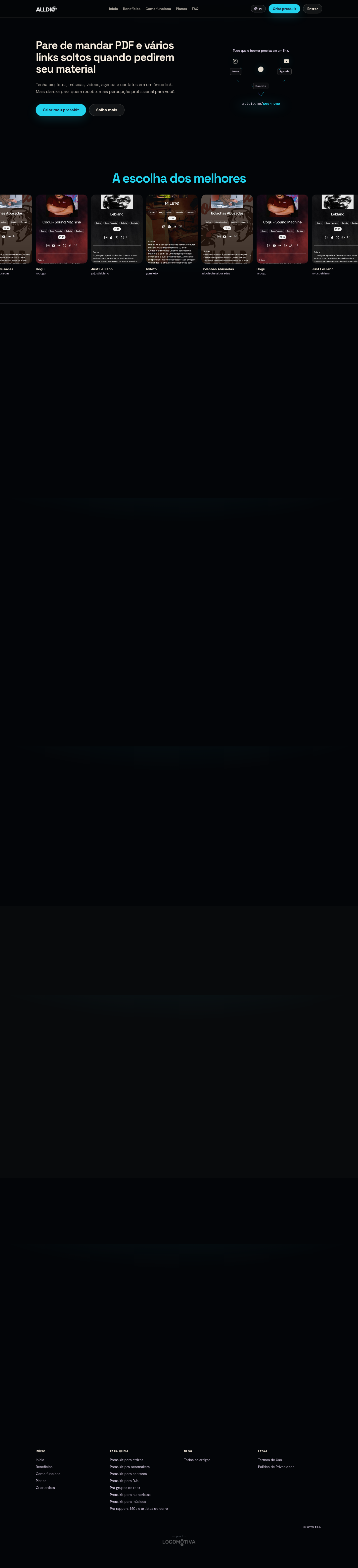 Capa do case alldio.me